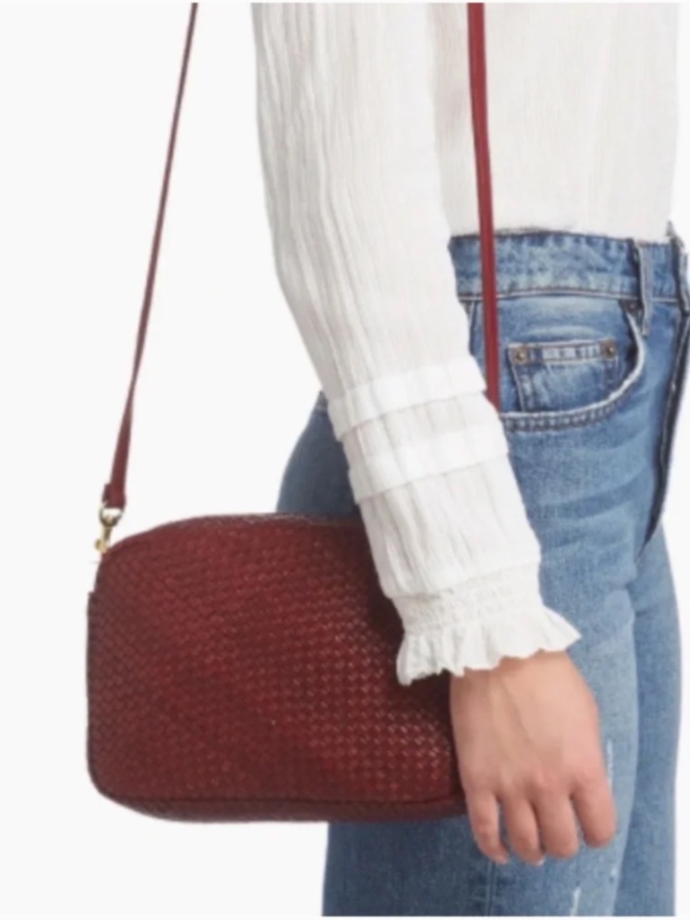 Clare V. Marisol Bag in Toffee Diagonal Woven – Crossbody Shoulder Purse